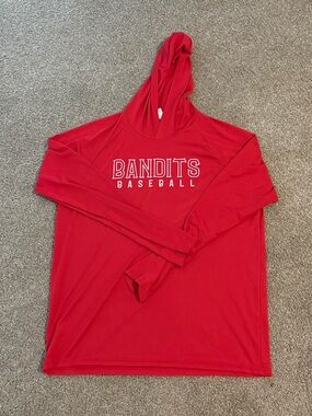 Bandits Baseball Red Hooded Long Sleeve